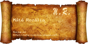 Máté Rozália névjegykártya